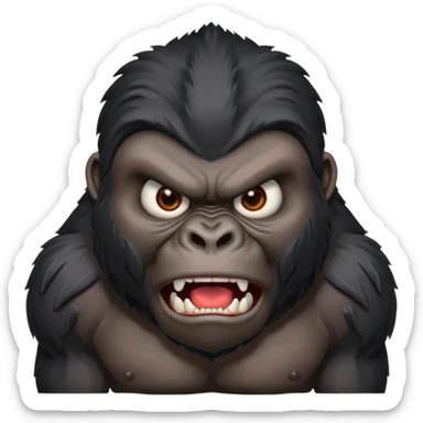 A black gorilla angry face sticker