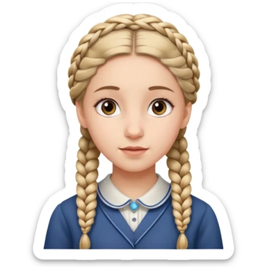 young modest jewish girl braid sticker
