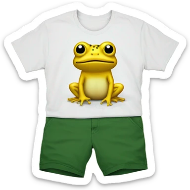 yellow toad wearinga white t-shrt and gren shorts sticker
