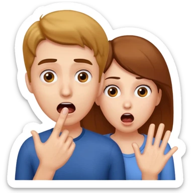 Women grabs man penis  sticker