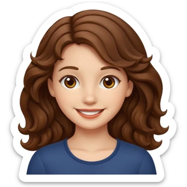 A girl with fair skin and wavy brown hair. sticker