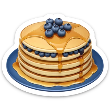Pancake topped with blueberries sticker