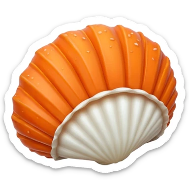 Create an emoji that is half carrot half sea shell sticker