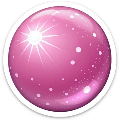 light pink iPhone-style party glitter ball sticker