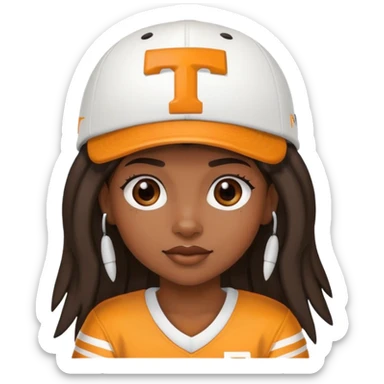 Black girl with mullet and a Tennessee football hat sticker
