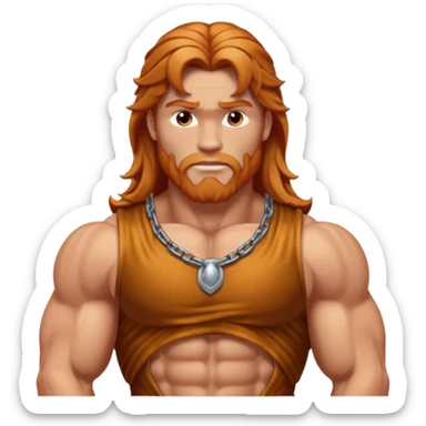 Hercules, God of Strength from Gods and Goddesses with long reddish blonde hair, bronze outfit sticker