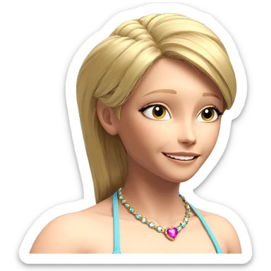 blonde girl with jewelry smile sticker