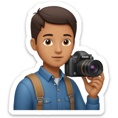 photographer taking a photo side view sticker