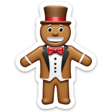 The monopoly man as a gingerbread man  sticker