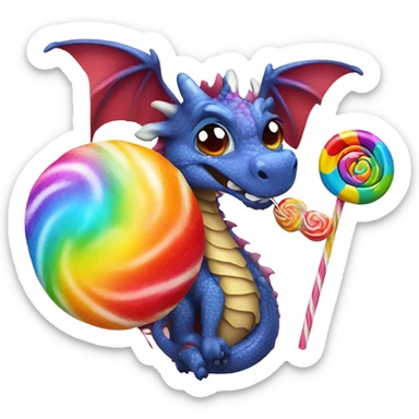 Dragon licking a lolly pop sticker