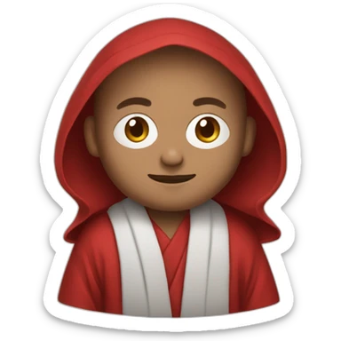 Monk in red bathrobe sticker