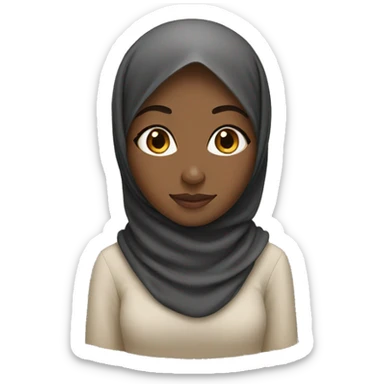 Muslim black girl in hijab  sticker