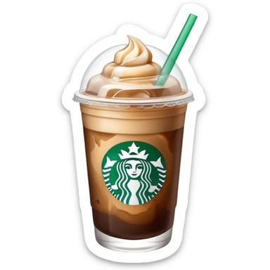 Starbuck ice coffee with ice cubes sticker