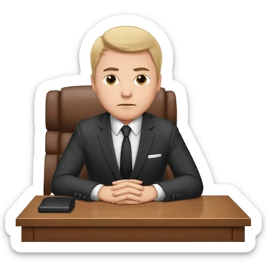 Business man sitting at a desk sticker