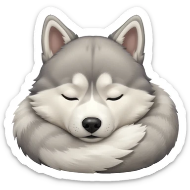 husky sleeping sticker