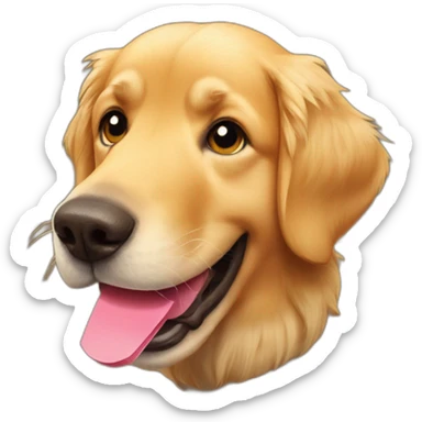 golden retriever with a time ticket in his mouth sticker