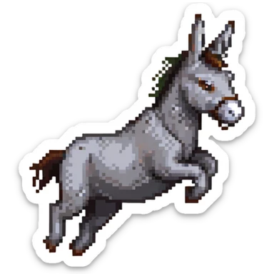 donkey flying in the air sticker
