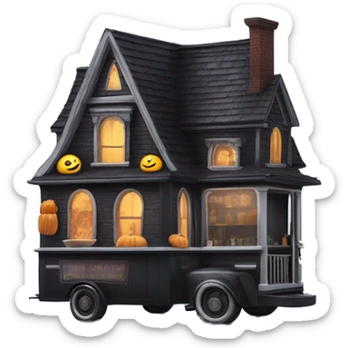 Realized Wednesday Addams haunted dream house on food truck  sticker