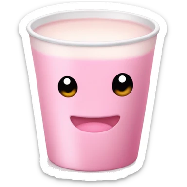 Pink milk in a cup sticker