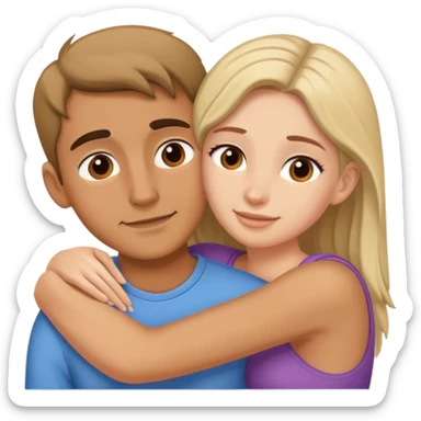 Male and femail huging sticker