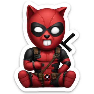 Deadpool kitty sticker