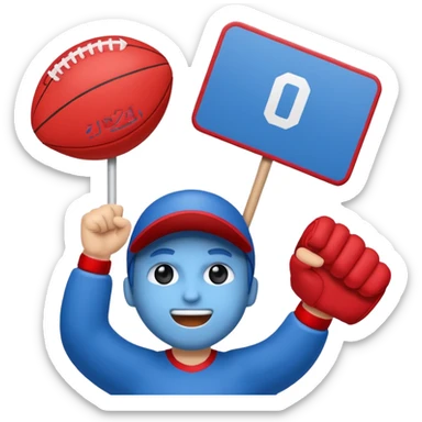 cheering sign sports in blue (#00A3E0) and red (#F9423A) sticker
