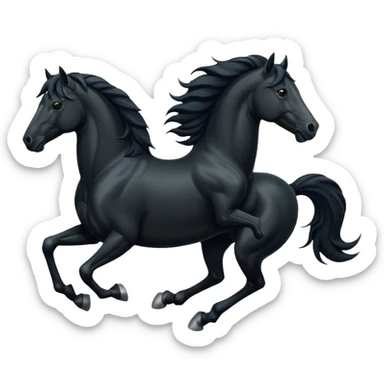 Black horse is running sticker