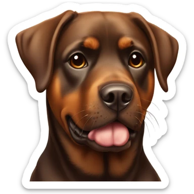 Rottweiler lab dog with a sooky face brown  colouring sticker
