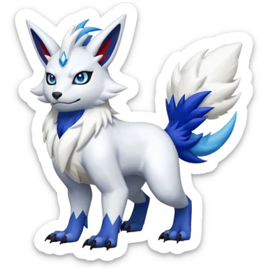 Garurumon-Zangoose-Renamon-Absol-fusion-hybrid-creature (full body) sticker