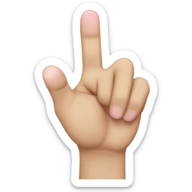 Hand showing index, middle and pinky finger up  sticker