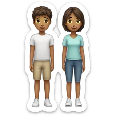 2 adolescents qui font équipe sticker