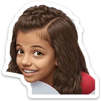 smiling girl with brown hair sticker