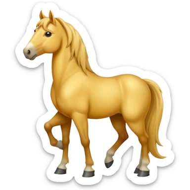 A standing yellow mature horse sticker