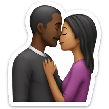 a couple kissing sticker