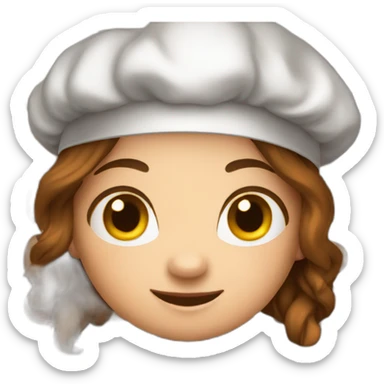 Brown hair chef girl with knifes tatto sticker