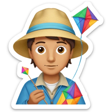 Kite Maker, making a kite sticker