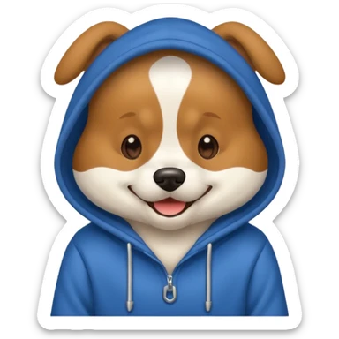 Dog wearing hoodie sticker