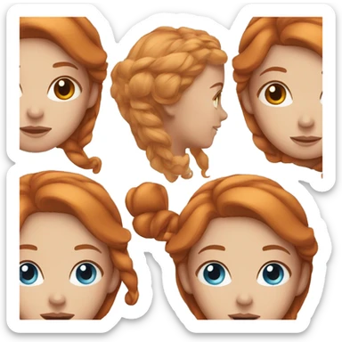 girl with ginger hair and blue eyes sticker