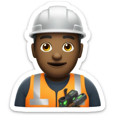 Roadmen with night vision device on his head and tools in his hand sticker