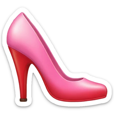 pink heels with red at the bottom sticker