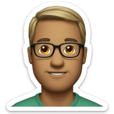 bal man with glasses sticker