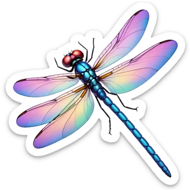 Peaceful Dragonfly color  sticker