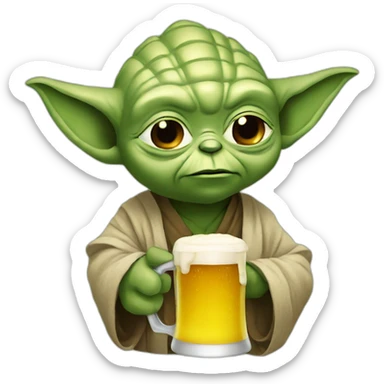 Yoda with a beer sticker