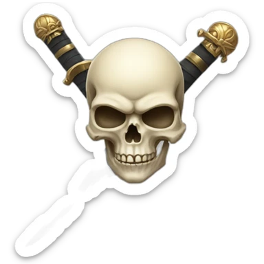 skull sword sticker