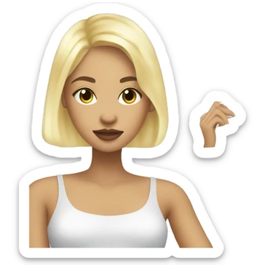 beauty woman looking in the mirror with blonde hair   sticker