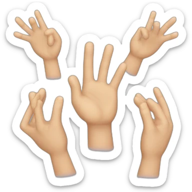 faire Z avec quatre doigts doigts deux mains sticker