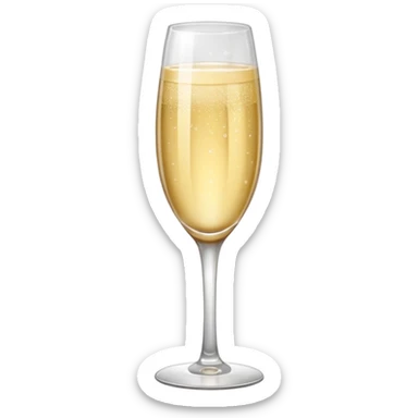 a glass of champagne with sparkling stars sticker