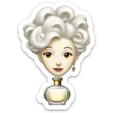 Vintage rococo perfume pale white sticker