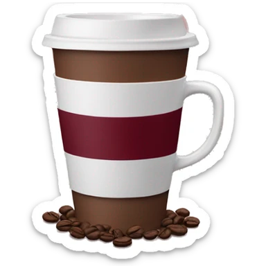  burgundy hot cup of coffee sticker