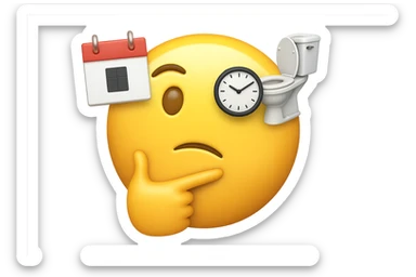 emoji stile iphone che riguarda l'argomento "stipsi/andrò al bagno oggi?", iperrealistico 4k sticker